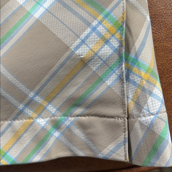 Callaway Golf Skort featuring a tan, green, yellow, white plaid pattern, Size 14 - Picture 4 of 11